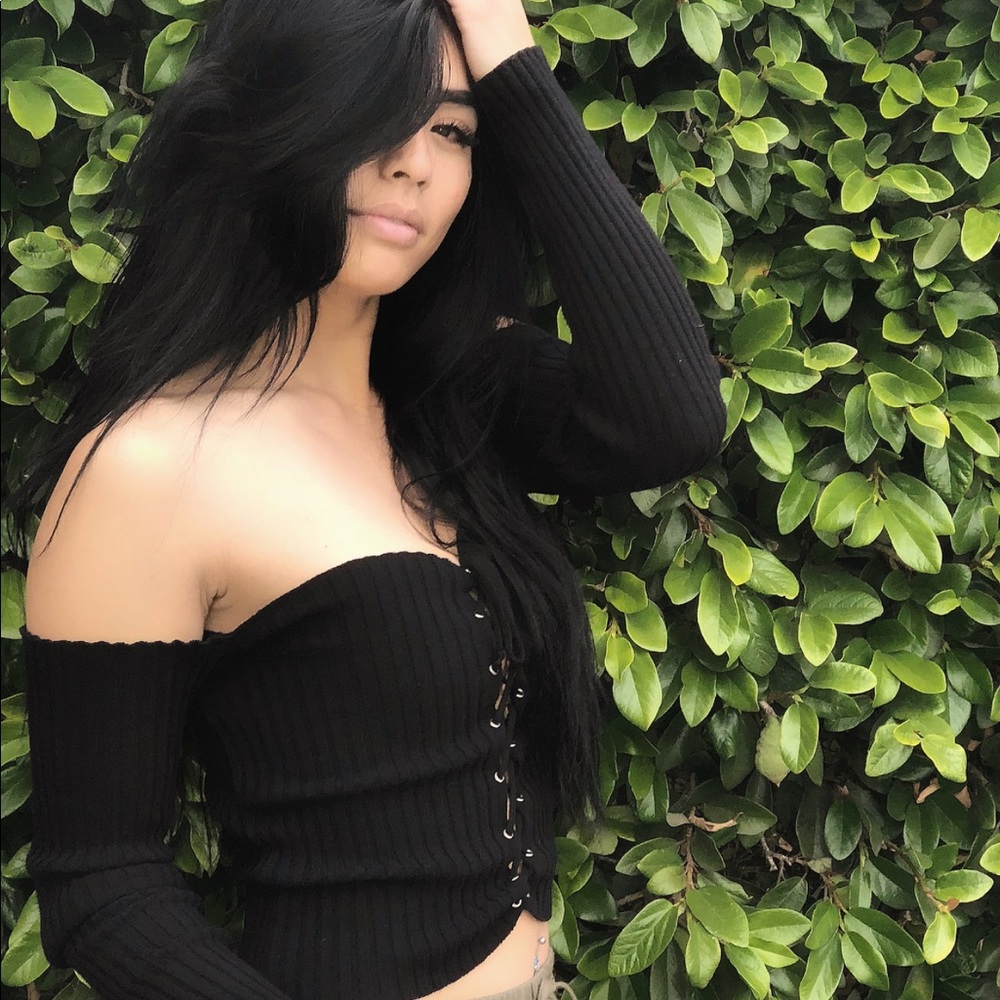 long sleeve off the shoulder